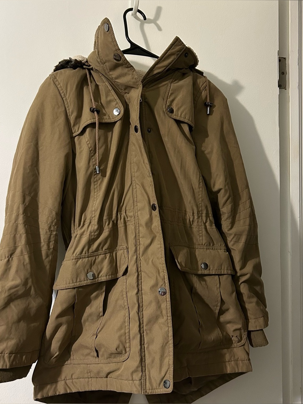 Lebby Collection Womens Winter Coat - Removable Jacket Hood Brown Size Medium